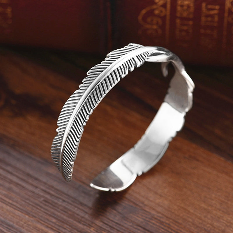 Luxeora Santino™| Armband met veren van sterling zilver en openwerk design My Store 